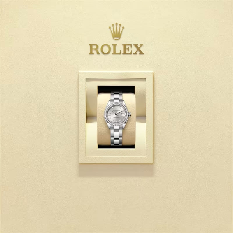 ROLEX   レディ デイトジャスト、ダイヤモンド入りシルバー、オイスター、28 MM、オイスタースチール＆ホワイトゴールド、ダイヤモンド279384RBR-最安値に挑戦中!!!