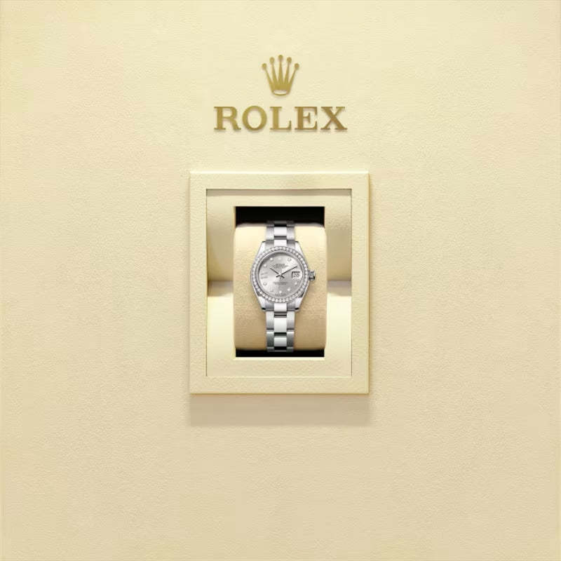 ROLEX   レディ デイトジャスト、ダイヤモンド入りシルバー、オイスター、28 MM、オイスタースチール＆ホワイトゴールド、ダイヤモンド279384RBR-最安値に挑戦中!!!