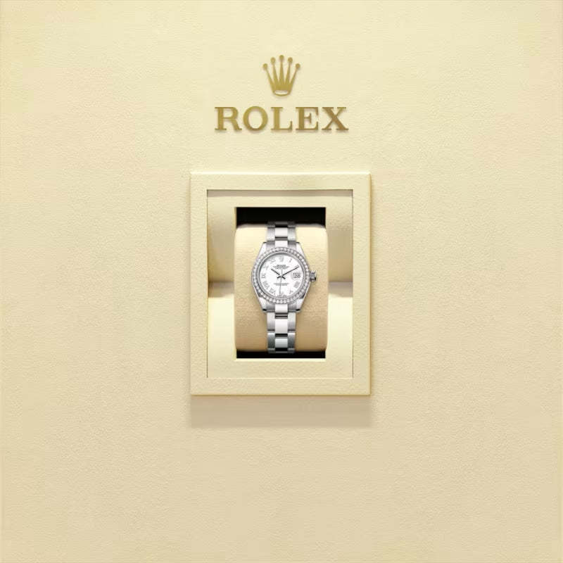 ROLEX   レディ デイトジャスト、ホワイト、オイスター、28 MM、オイスタースチール＆ホワイトゴールド、ダイヤモンド279384RBR-最安値に挑戦中!!!