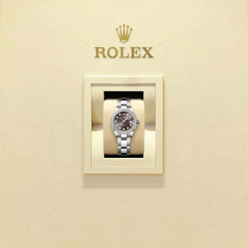 ROLEX   レディ デイトジャスト、ダイヤモンド入り、ダークグレー、オイスター、28 MM、オイスタースチール＆ホワイトゴールド、ダイヤモンド279384RBR-最安値に挑戦中!!!