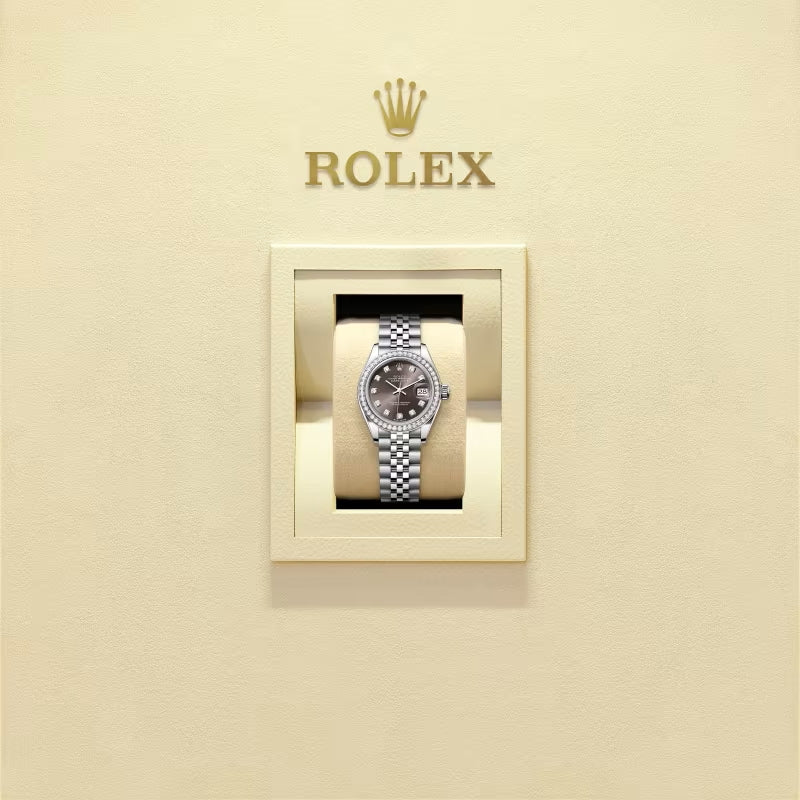 ROLEX   レディ デイトジャスト、ダイヤモンド入り、ダークグレー、オイスター、28 MM、オイスタースチール＆ホワイトゴールド、ダイヤモンド279384RBR-最安値に挑戦中!!!