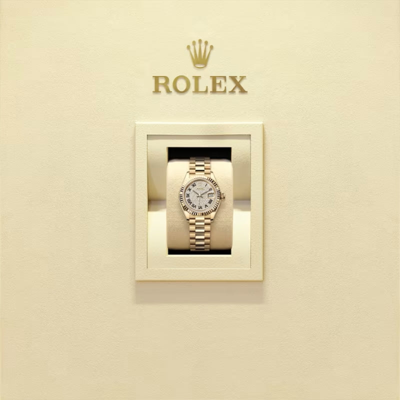 ROLEX   レディ デイトジャスト、パヴェダイヤモンド入り、オイスター、28 MM、イエローゴールド279178-最安値に挑戦中!!!