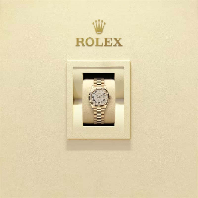 ROLEX   レディ デイトジャスト、パヴェダイヤモンド入り、オイスター、28 MM、イエローゴールド279178-最安値に挑戦中!!!