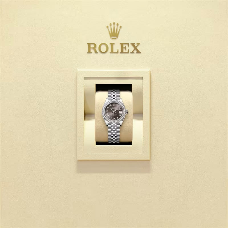 ROLEX   レディ デイトジャスト、ダークグレー、オイスター、28 MM、オイスタースチール＆ホワイトゴールド、ダイヤモンド279384RBR-最安値に挑戦中!!!