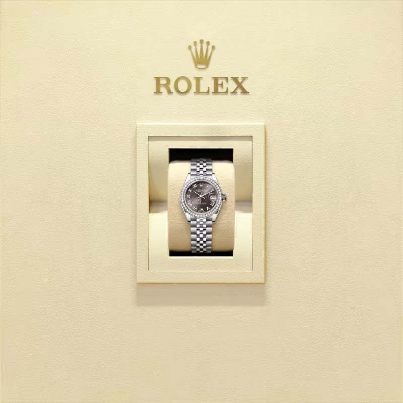 ROLEX   レディ デイトジャスト、ダークグレー、オイスター、28 MM、オイスタースチール＆ホワイトゴールド、ダイヤモンド279384RBR-最安値に挑戦中!!!