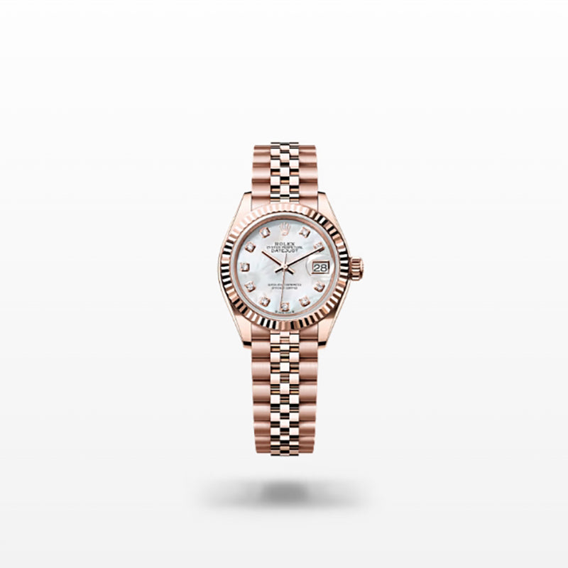 ROLEX   レディ デイトジャスト、ダイヤモンド入りホワイトマザーオブパール、オイスター、28 MM、エバーローズゴールド279175-最安値に挑戦中!!!