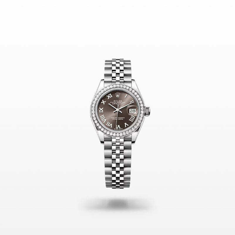 ROLEX   レディ デイトジャスト、ダークグレー、オイスター、28 MM、オイスタースチール＆ホワイトゴールド、ダイヤモンド279384RBR-最安値に挑戦中!!!
