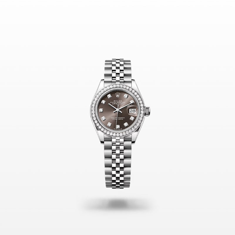 ROLEX   レディ デイトジャスト、ダイヤモンド入り、ダークグレー、オイスター、28 MM、オイスタースチール＆ホワイトゴールド、ダイヤモンド279384RBR-最安値に挑戦中!!!
