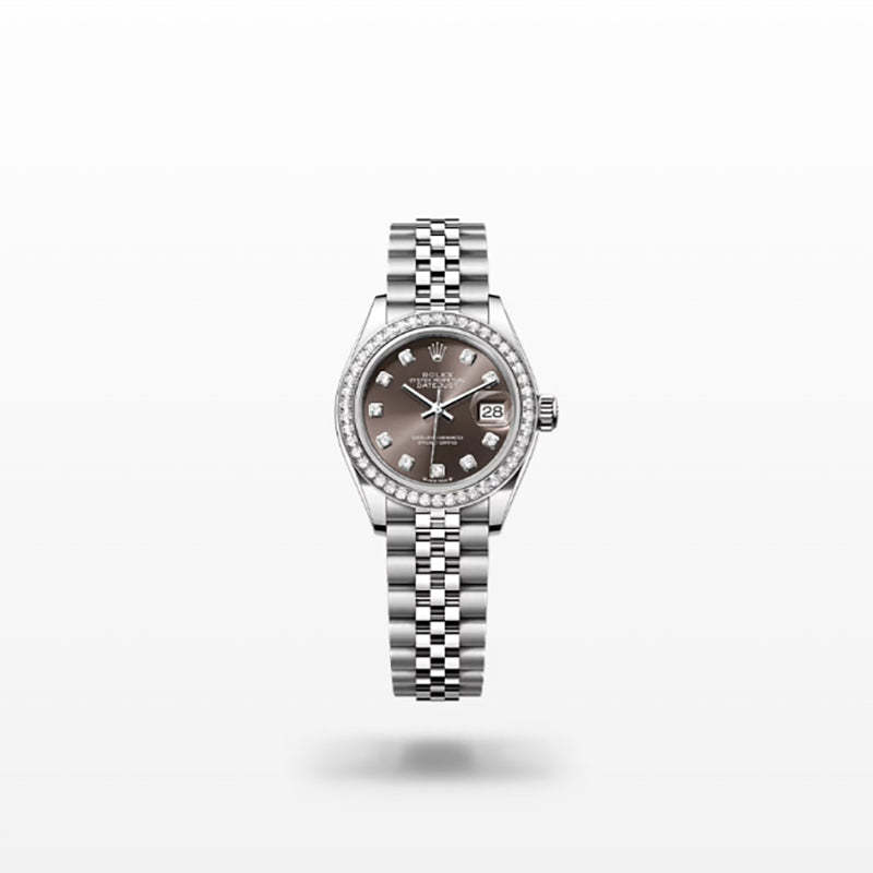 ROLEX   レディ デイトジャスト、ダイヤモンド入り、ダークグレー、オイスター、28 MM、オイスタースチール＆ホワイトゴールド、ダイヤモンド279384RBR-最安値に挑戦中!!!