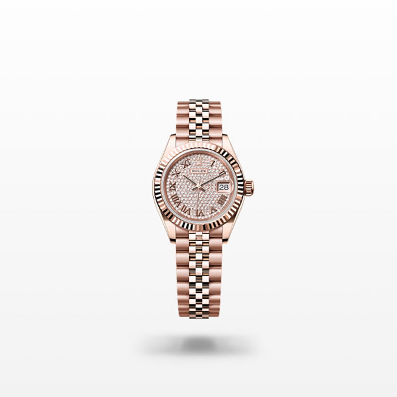 ROLEX   レディ デイトジャスト、パヴェダイヤモンド入り、オイスター、28 MM、エバーローズゴールド279175-最安値に挑戦中!!!