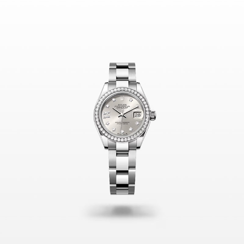 ROLEX   レディ デイトジャスト、ダイヤモンド入りシルバー、オイスター、28 MM、オイスタースチール＆ホワイトゴールド、ダイヤモンド279384RBR-最安値に挑戦中!!!