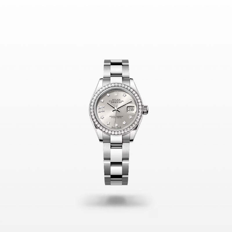 ROLEX   レディ デイトジャスト、ダイヤモンド入りシルバー、オイスター、28 MM、オイスタースチール＆ホワイトゴールド、ダイヤモンド279384RBR-最安値に挑戦中!!!