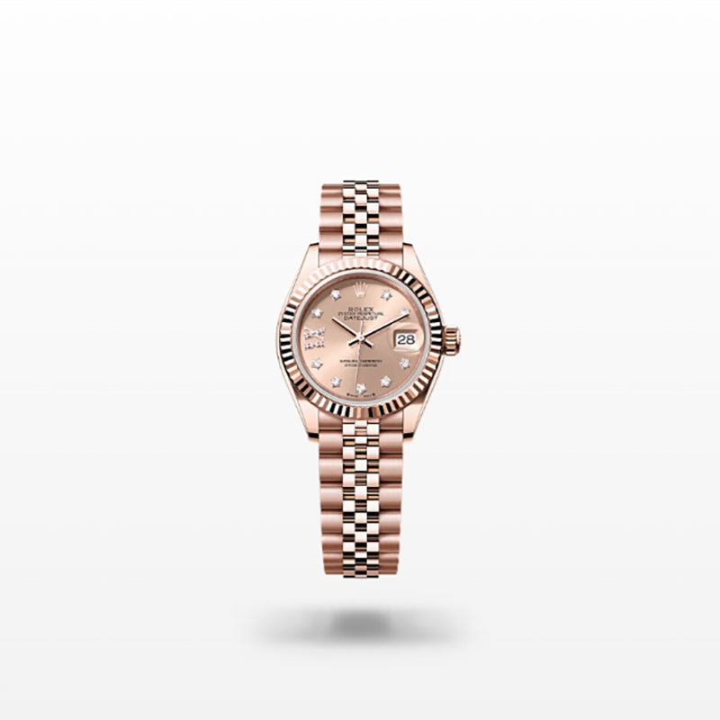 ROLEX   レディ デイトジャスト、ダイヤモンド入りロゼカラー、オイスター、28 MM、エバーローズゴールド279175-最安値に挑戦中!!!