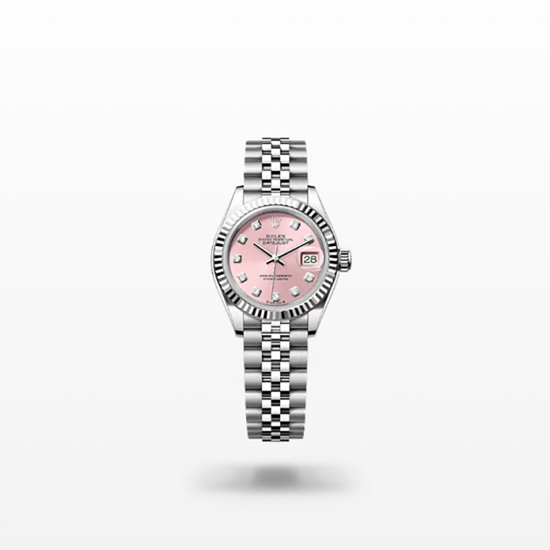 ROLEX   レディ デイトジャスト、ダイヤモンド入りピンク、オイスター、28 MM、オイスタースチール＆ホワイトゴールド279174-最安値に挑戦中!!!