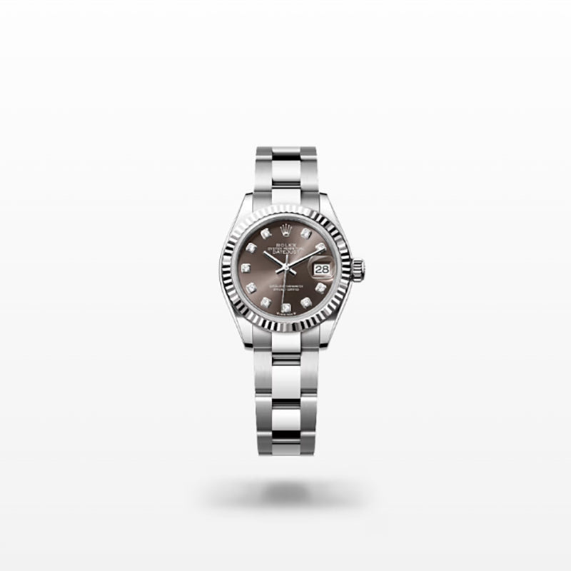 ROLEX   レディ デイトジャスト、ダイヤモンド入り、ダークグレー、オイスター、28 MM、オイスタースチール＆ホワイトゴールド279174-最安値に挑戦中!!!