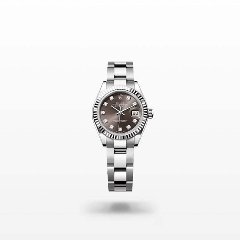 ROLEX   レディ デイトジャスト、ダイヤモンド入り、ダークグレー、オイスター、28 MM、オイスタースチール＆ホワイトゴールド279174-最安値に挑戦中!!!