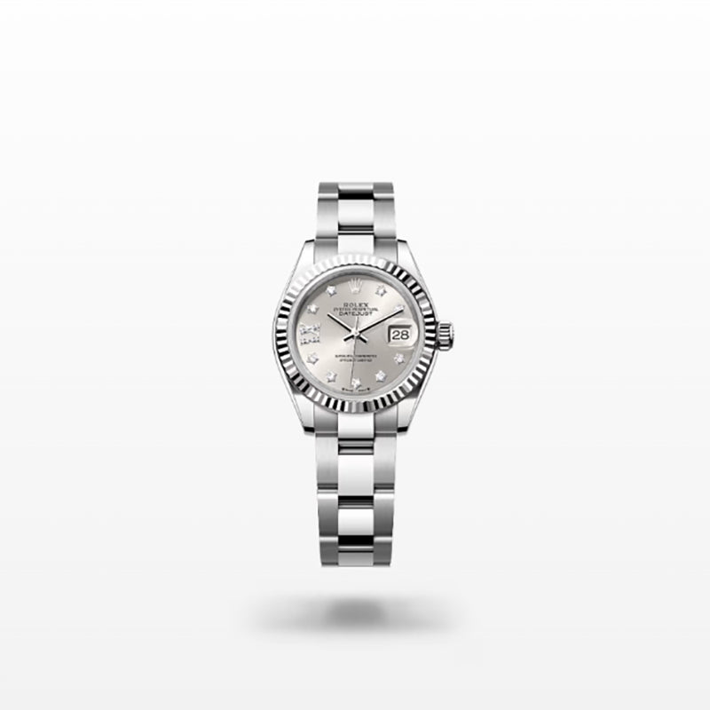 ROLEX   レディ デイトジャスト、ダイヤモンド入りシルバー、オイスター、28 MM、オイスタースチール＆ホワイトゴールド279174-最安値に挑戦中!!!