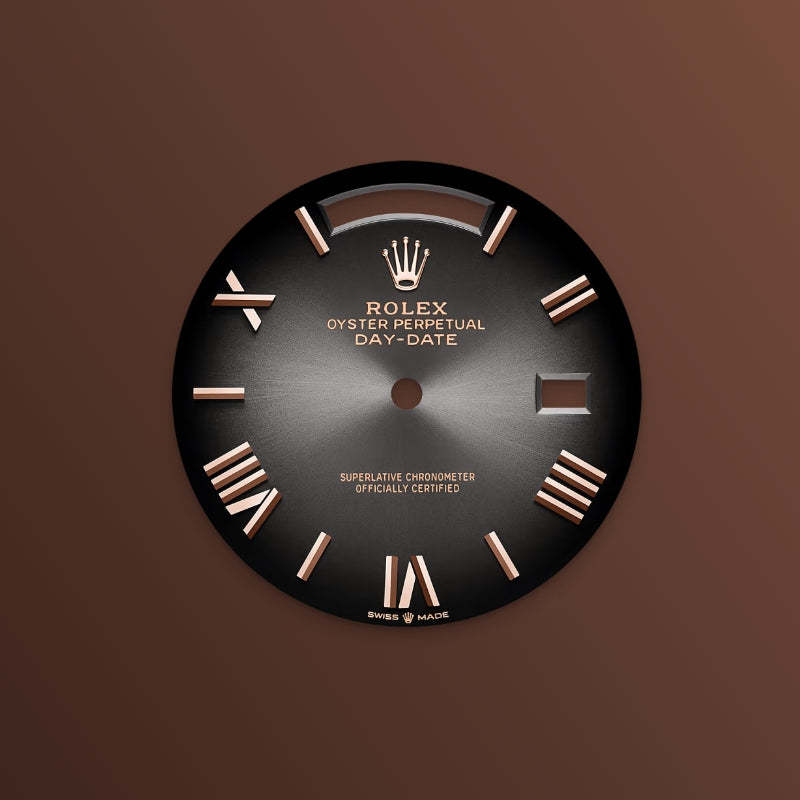 ROLEX   デイデイト 40、スレートオンブレ、オイスター、40 MM、エバーローズゴールド、ダイヤモンドM228345RBR-0025-最安値に挑戦中!!!
