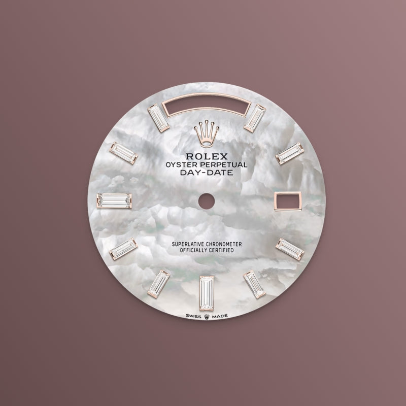 ROLEX   デイデイト 40、ダイヤモンド入りホワイトマザーオブパール、オイスター、40 MM、エバーローズゴールド、ダイヤモンドM228345RBR-0026-最安値に挑戦中!!!