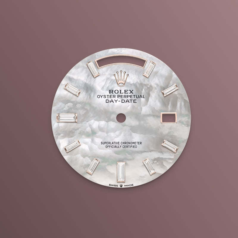 ROLEX   デイデイト 40、ダイヤモンド入りホワイトマザーオブパール、オイスター、40 MM、エバーローズゴールド、ダイヤモンドM228345RBR-0026-最安値に挑戦中!!!
