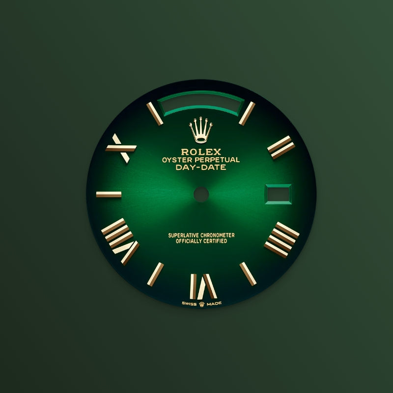 ROLEX   デイデイト 40、グリーンオンブレ、オイスター、40 MM、イエローゴールド、ダイヤモンドM228398TBR-0042-最安値に挑戦中!!!