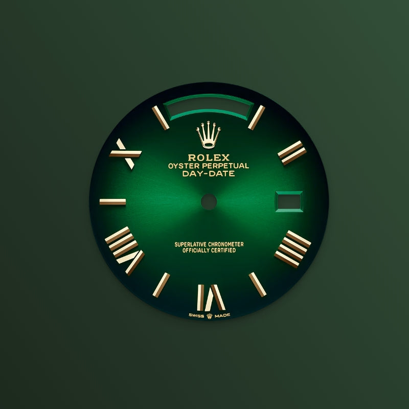 ROLEX   デイデイト 40、グリーンオンブレ、オイスター、40 MM、イエローゴールド、ダイヤモンドM228348RBR-0045-最安値に挑戦中!!!