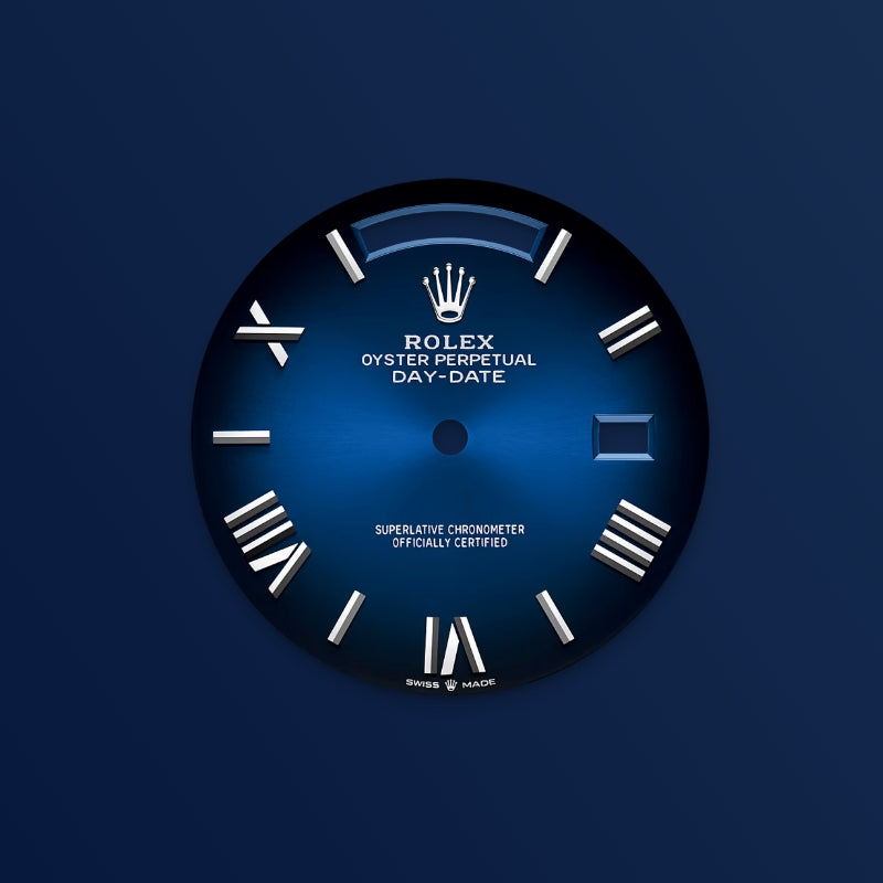 ROLEX   デイデイト 40、ブルーオンブレ、オイスター、40 MM、ホワイトゴールド、ダイヤモンドM228349RBR-0045-最安値に挑戦中!!!