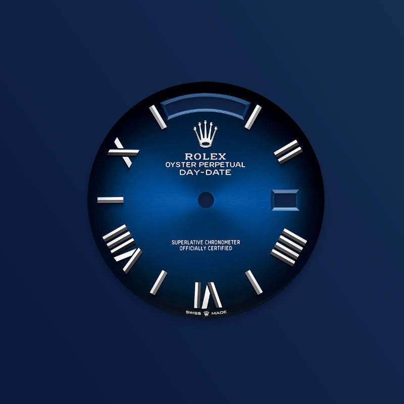 ROLEX   デイデイト 40、ブルーオンブレ、オイスター、40 MM、ホワイトゴールド、ダイヤモンドM228349RBR-0045-最安値に挑戦中!!!