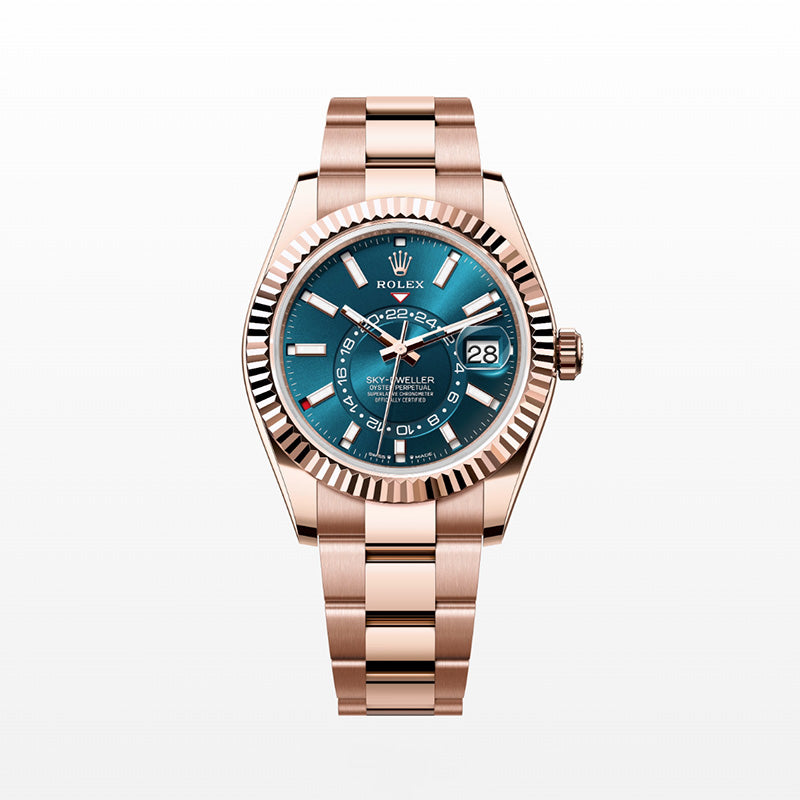 ROLEX スカイドゥエラー、ブルーグリーン、オイスター、42 MM、エバーローズゴールド336935-最安値に挑戦中!!!