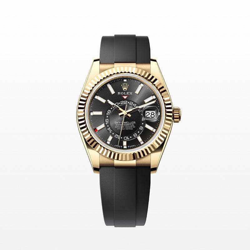 ROLEX  スカイドゥエラー、ブライトブラック、オイスター、42 MM、イエローゴールド336238-最安値に挑戦中!!!