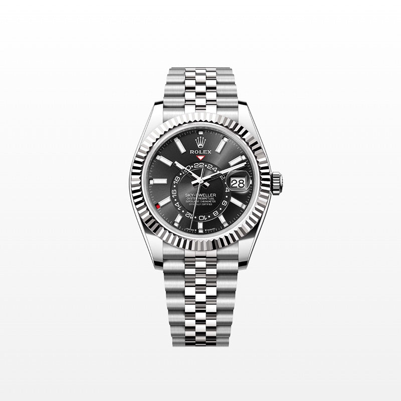 ROLEX スカイドゥエラー、ブライトブラック、オイスター、42 MM、オイスタースチール＆ホワイトゴールド336934-最安値に挑戦中!!!