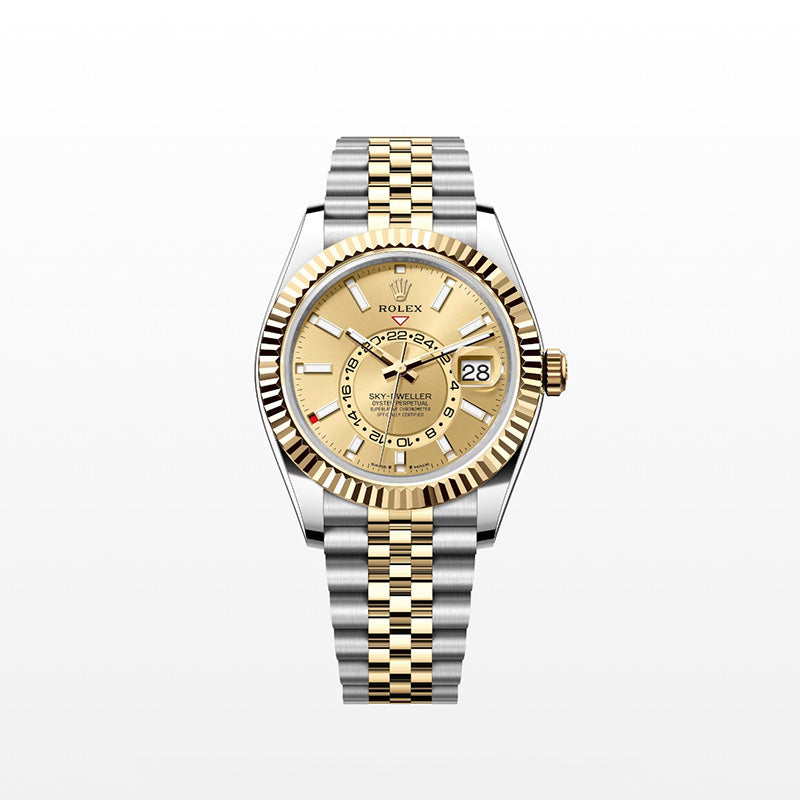 ROLEX スカイドゥエラー、シャンパンカラー、オイスター、42 MM、オイスタースチール＆イエローゴールド336933-最安値に挑戦中!!!