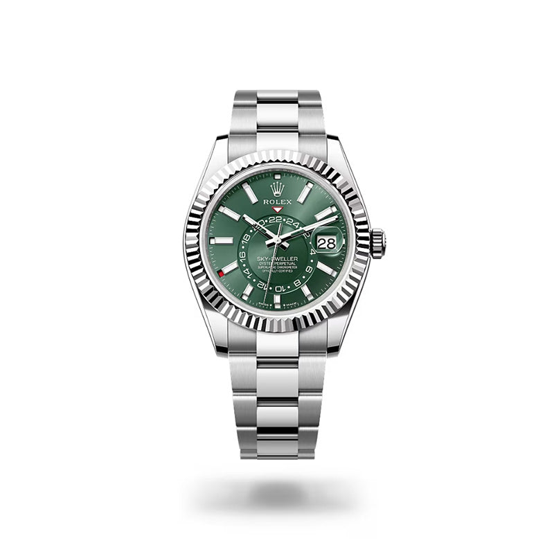 ROLEX スカイドゥエラー、ミントグリーン、オイスター、42 MM、オイスタースチール＆ホワイトゴールド336934-最安値に挑戦中!!!