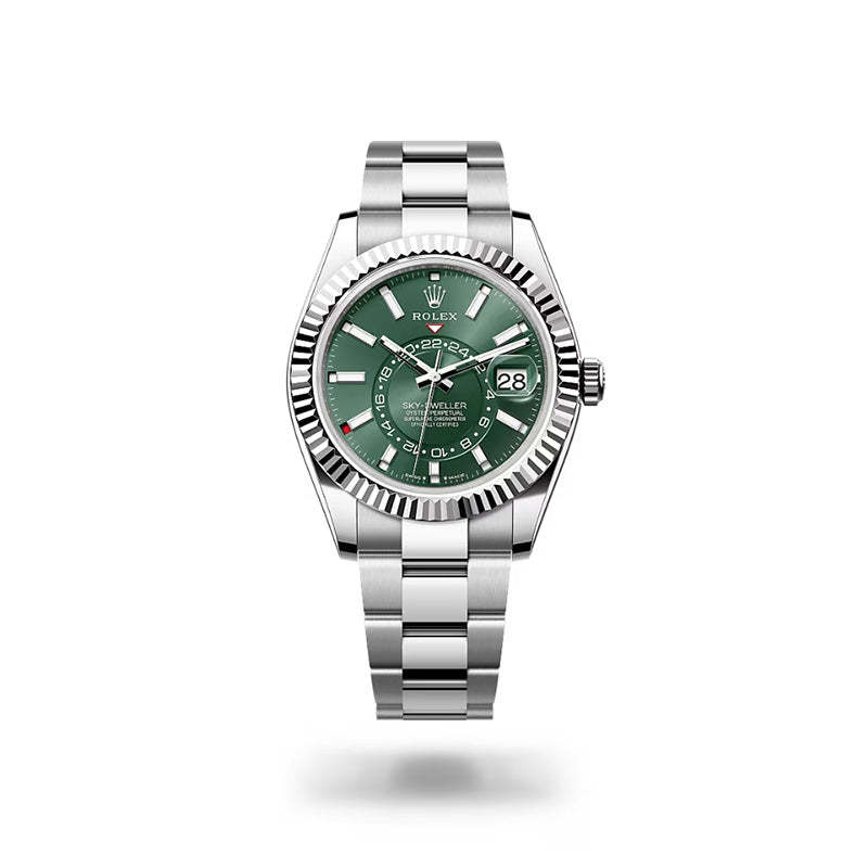 ROLEX スカイドゥエラー、ミントグリーン、オイスター、42 MM、オイスタースチール＆ホワイトゴールド336934-最安値に挑戦中!!!