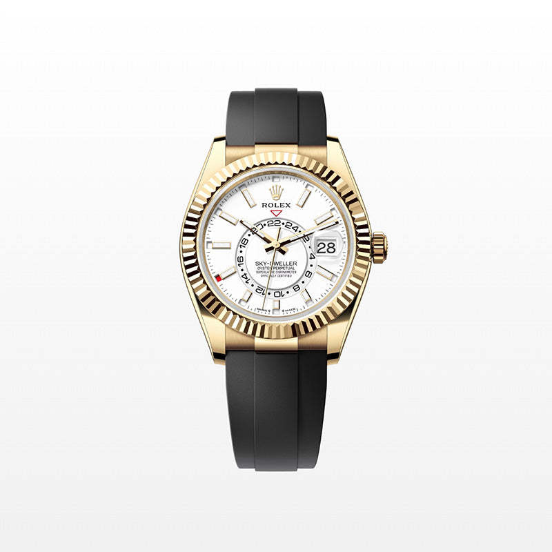 ROLEX スカイドゥエラー、ホワイト、オイスター、42 MM、イエローゴールド336238-最安値に挑戦中!!!