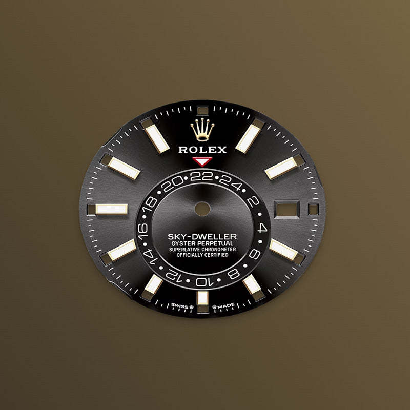 ROLEX スカイドゥエラー、ブライトブラック、オイスター、42 MM、イエローゴールド336938-最安値に挑戦中!!!