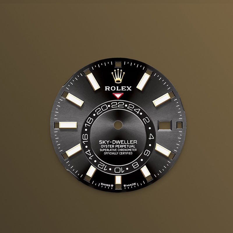 ROLEX  スカイドゥエラー、ブライトブラック、オイスター、42 MM、イエローゴールド336238-最安値に挑戦中!!!