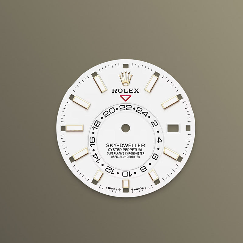 ROLEX スカイドゥエラー、ホワイト、オイスター、42 MM、イエローゴールド336238-最安値に挑戦中!!!