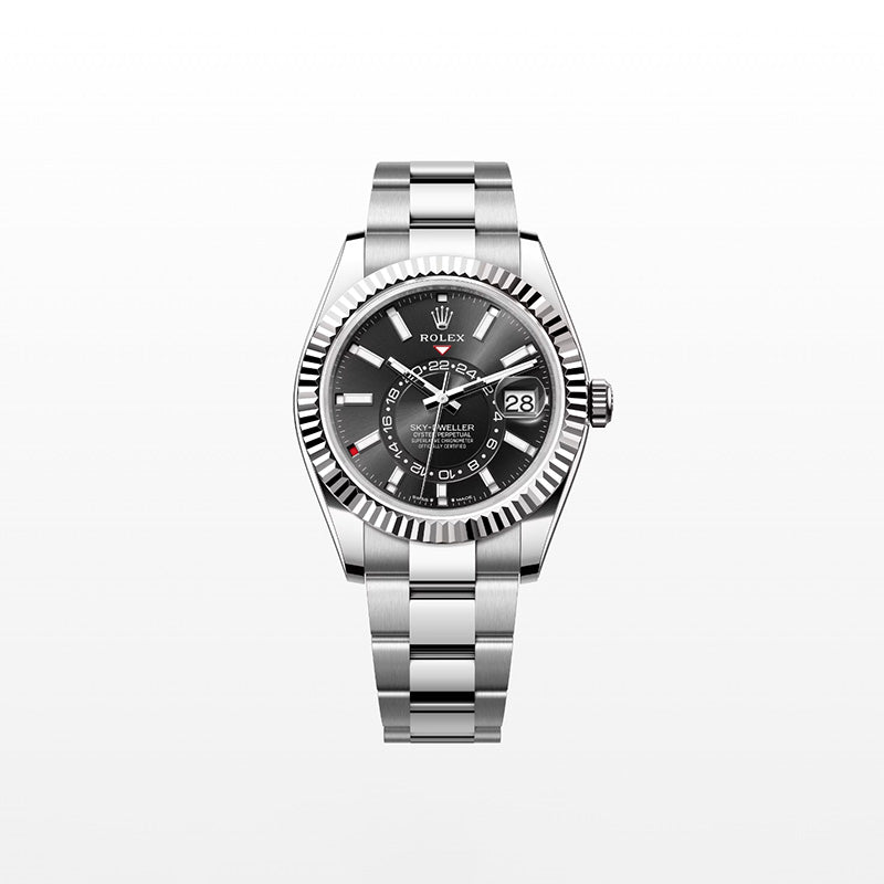 ROLEX スカイドゥエラー、ブライトブラック、オイスター、42 MM、オイスタースチール＆ホワイトゴールド336934-最安値に挑戦中!!!