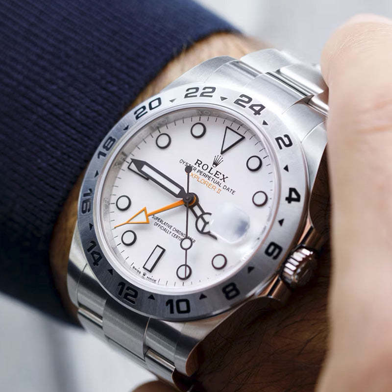 ROLEX   エクスプローラー Ⅱ、ホワイト、オイスター、42 MM、オイスタースチール 226570-最安値に挑戦中!!!