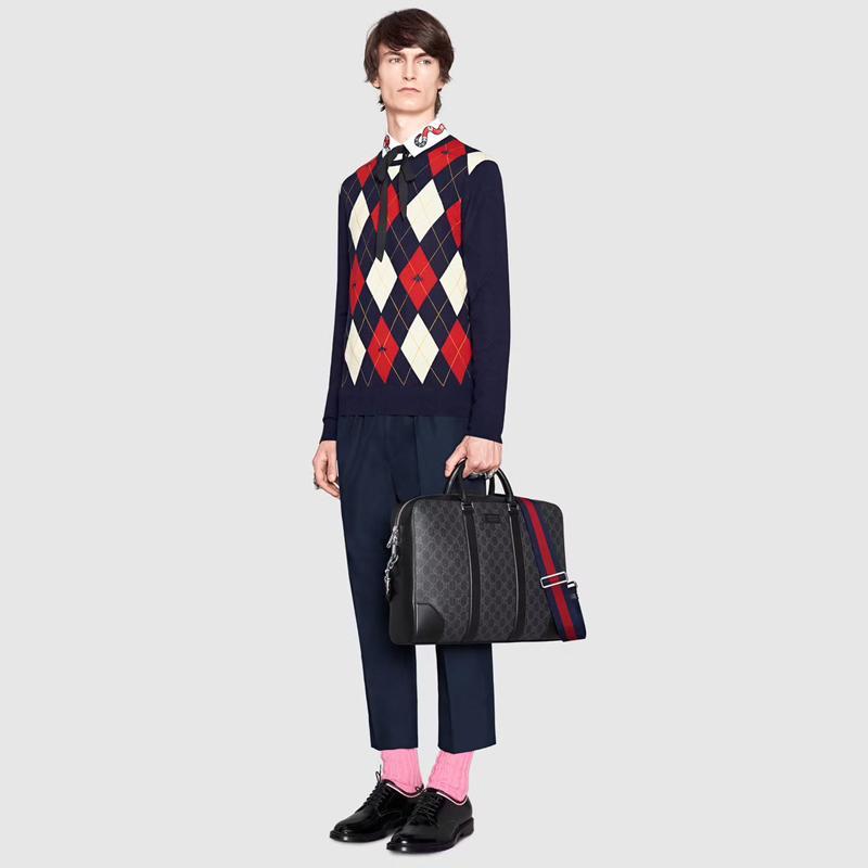  GUCCI  GGスプリーム キャンバス ブリーフケース Ref:‎‎474135 K5RLN 1095-最安値に挑戦中!!!