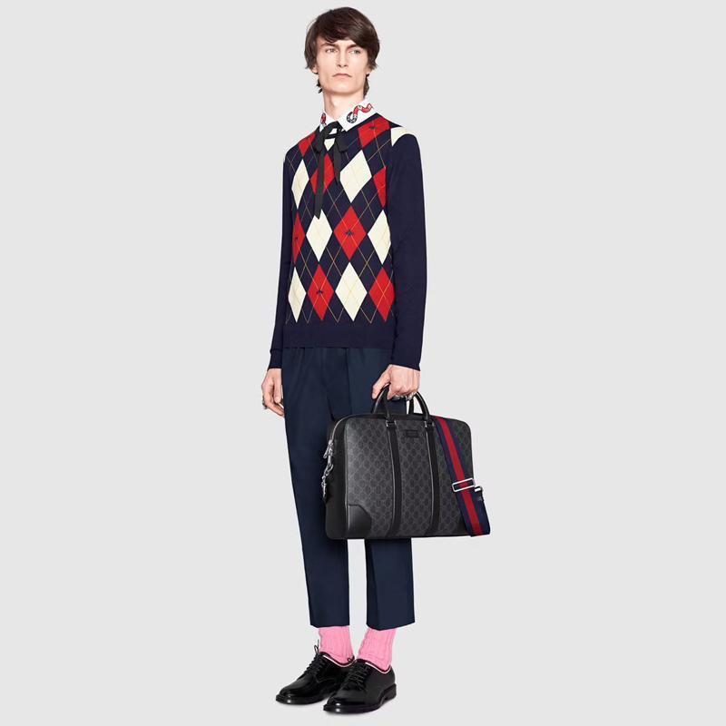  GUCCI  GGスプリーム キャンバス ブリーフケース Ref:‎‎474135 K5RLN 1095-最安値に挑戦中!!!