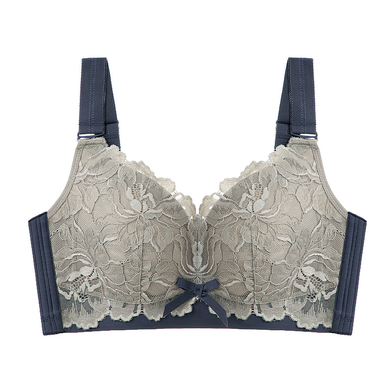 Blue Color Minimizer Bra The Most Beautiful Lace Bra For Refreshing & Slimming, Wireless Design Also Offers Excellent Support VEIMIA