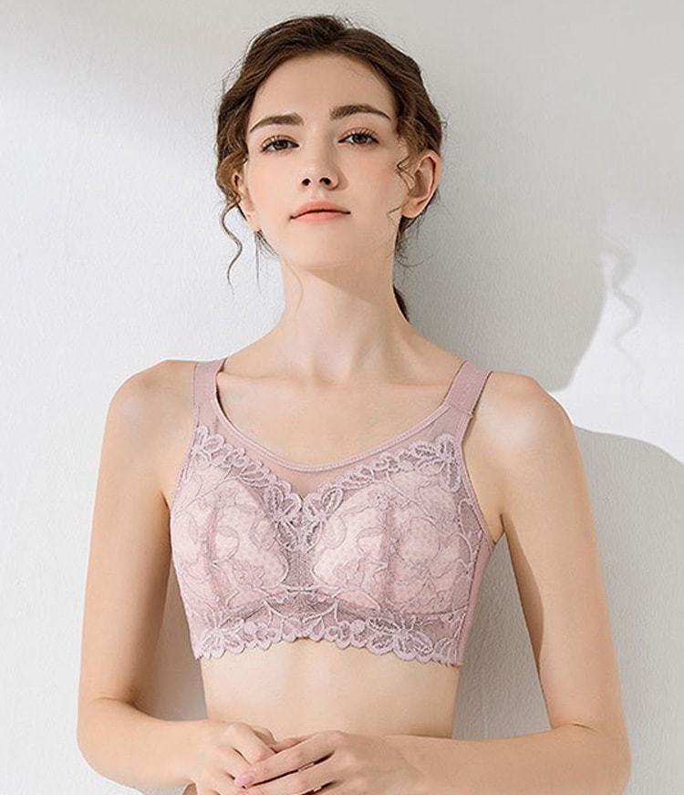 Ultra Thin Fabric Wireless Minimizer Lace Bras Shapes The Bust VEIMIA