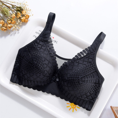 Cotton Wireless Breastfeeding Bra Black Color VEIMIA