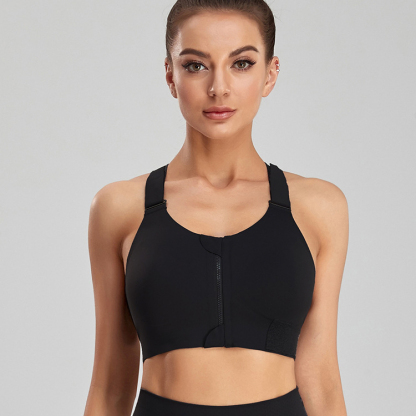 High Impact Zip Up Front Sports Bras For Large Breasts VEIMIA