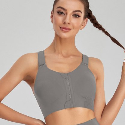 High Impact Zip Up Front Sports Bra For Large Breasts VEIMIA