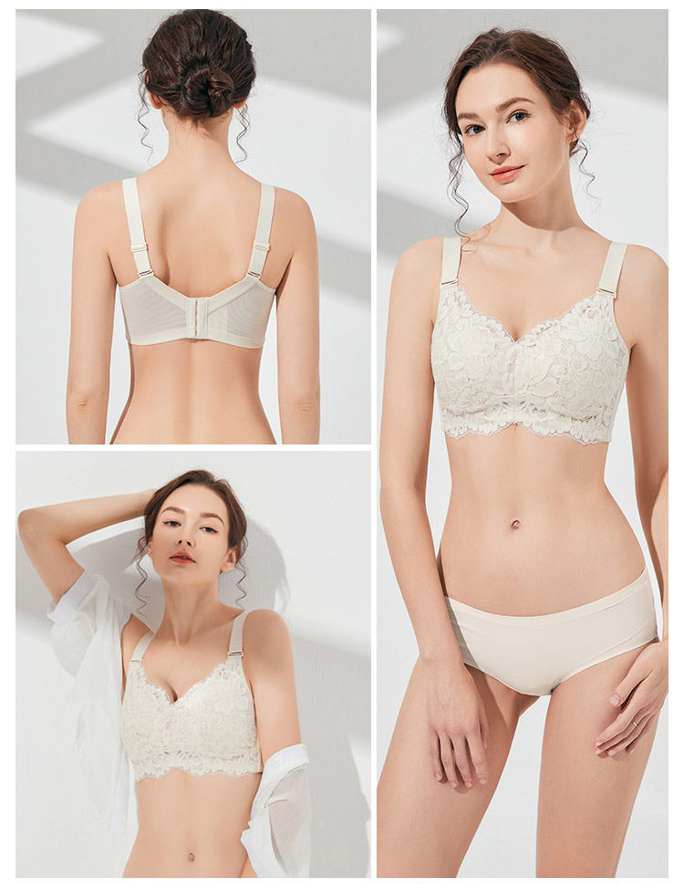 Lace Minimizing Bras With Adjustable Strap VEIMIA
