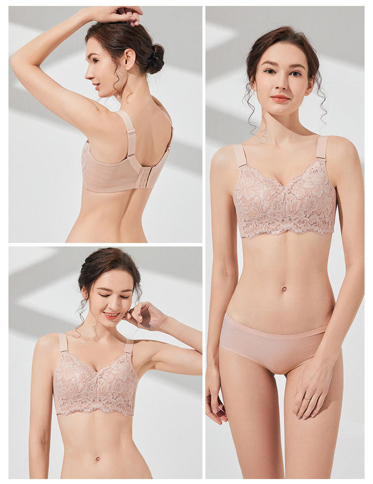 Lace Minimizing Bras With Adjustable Straps VEIMIA