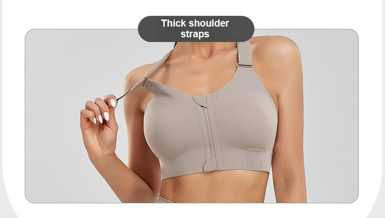 High Impact Zip Front Sports Bra For Heavy Breasts VEIMIA